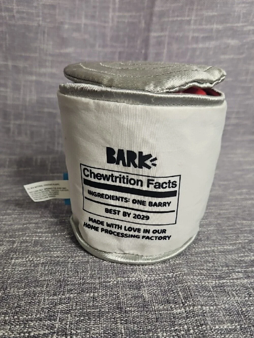 BARK Canned Barry Sauce Plush Dog Toy